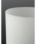 Close-up of etched parchment glass on Mingle LED 11-Inch Flush Mount Ceiling Light Modern Energy Efficient One-Light Fixture With Clean Look Low-Profile Design Great For Hallways And Kitchens Durable Build 5-Year Warranty.