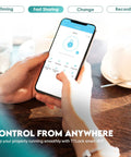 Person using app for Keyless Entry Smart Door Lock With Touchscreen Keypad And Handle, Digital Deadbolt, App Control
