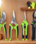 4 Pack Titanium Bypass Pruning Shears With Ergonomic Grips And Stainless Blades, Gardening Tool Kit With Gloves displayed