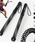 Cordless Battle Rope For Home Gym Grab And Go Training, Portable Rope Fitness Equipment For HIIT, black coils shown