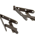 Drop Front Desk Hinge Set In Antique Brass Finish, 2 Pack For Slant Top Desks, 180 Degree Opening, Heavy Duty Steel Construction