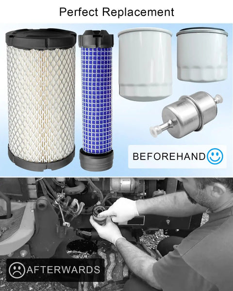 Kubota BX Series Tractor Filter Kit with focus on air, oil, hydraulic, and fuel filters installation process