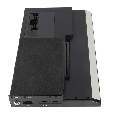 Straight Fire External Gpu Docking Station Built Heavy For Maximum Gaming Punch With Ultra Speed Usb40 Port rear view with ATX, SFX connectors.