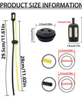 Product size diagram of Oil Filter Replacement Kit With Fuel Tank Cap For One Fifth And One Sixth RC Cars.