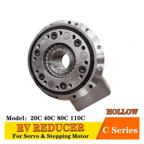 Badass Precision Cycloidal Pinwheel RV Reducer 190BX Hollow Shaft Gearbox with 400 Watt Servo Motor Kit, showing the detailed hollow design.