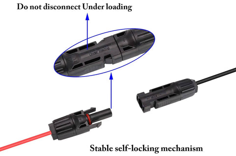 Solar Panel To DC 5.5mm X 2.1mm Male And Female Adapter Cable, 1.5m 16AWG Extension with polarity safe locking mechanism