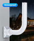 Top Shelf Universal Wireless Bridge Mount Bracket For Outdoor Wifi Extenders And Cpe Antennas Heavy Duty pole mount showing waterproof design in rain.
