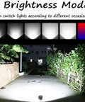JUDYSSY Led Floodlight 500W 5000Lm Rechargeable Led Work Light showing 6 brightness modes for various occasions.