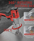 Cordless Metal Shear Tool Only For Pros, 18V Max Brushless Sheet Metal Cutter With 360 Degree Rotating Head shown cutting metal