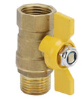 Heavy Duty Brass Ball Valve With G1/2 Male Thread For A Zero Drama Quick Gas Shutoff And Knockout Manual Control That Is Tough As Nails And Built For Serious Pipe Work, showcasing yellow lever and brass finish.