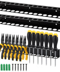 Two Pack Heavy Duty Screwdriver Plier Organizer Wall Mount Rack for garage and workshop metal tool holder and storage shelf