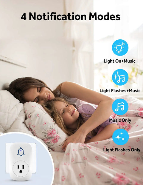 Self Powered Wireless Doorbell No Battery Needed Easy Plug In Cordless Chime With 1300ft Range 58 Melodies features and modes