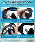 Step-by-step anti-fog tips for Snorkel Mask For Adults And Teens, Leak-Proof Swim Goggles With 180-Degree Panoramic View.