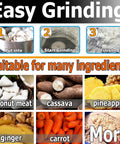 Ingredients for Heavy Duty Kitchen Workhorse Potato And Root Crop Grinder; coconut, cassava, pineapple, ginger, carrot images