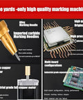 Built Tough Pneumatic Dot Peen Marking Machine For Metal And Steel Components featuring alloy needle and microcontroller details.