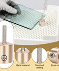 Diamond Grinder Bit Head For Glass And Tile Work Pro Grade Heavy Duty Stained Glass Drill Bits With Brass Core Abrasive Wheel For Grinding Machines Ceramic Tile Stone And Glass Repair Tools MCB18
