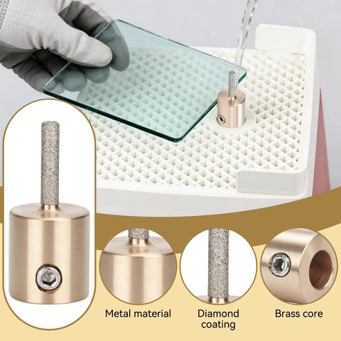 Diamond Grinder Bit Head For Glass And Tile Work Pro Grade Heavy Duty Stained Glass Drill Bits With Brass Core Abrasive Wheel For Grinding Machines Ceramic Tile Stone And Glass Repair Tools MCB18