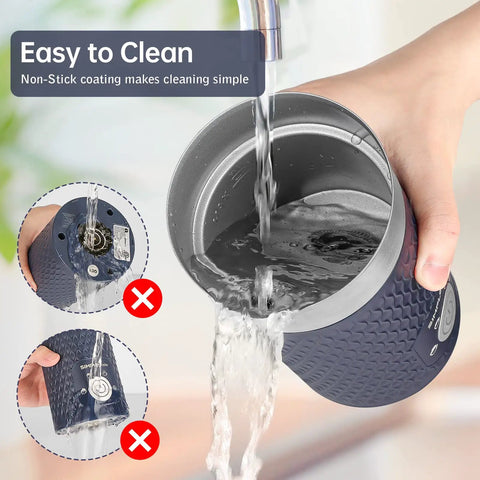 Person rinsing 4 In 1 Electric Milk Frother And Warmer For Lattes Cappuccinos Macchiatos Hot Chocolate And Matcha With Warm And Cold Foam