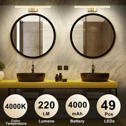 Rechargeable Picture Light With Remote And Timer for Wall Photo Frames 17 Inch LED Display Lamp over bathroom sinks