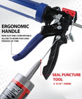Close-up of ergonomic handle on Caulking Gun With Adjustable Flow For 10 Oz Tubes 18 To 1 High Thrust And 9 To 1 Low Flow.