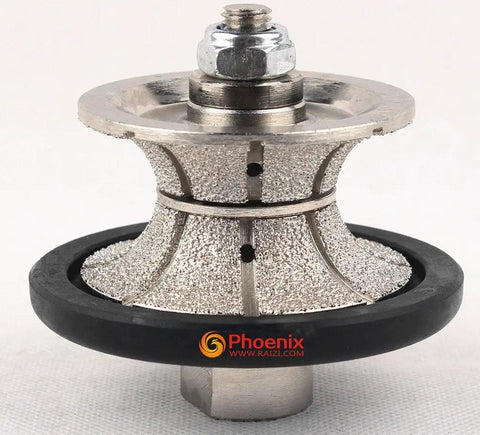 Diamond Hand Profile Wheel For Granite With 30mm Full Bullnose Edge Router Bit Five Eighths By Eleven Thread Wet Or Dry Use