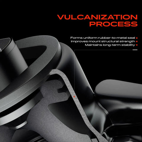 Close-up of vulcanization process for Front Engine Motor Mount For Hyundai Sonata And Kia Optima 2011 To 2016 2.0L 2.4L Heavy Duty OE Replacement.