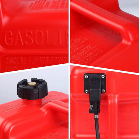 Close-up of 3 Gallon Portable Boat Fuel Tank With Easy Carry Design showing cap and handle details, lightweight, leak-proof design.