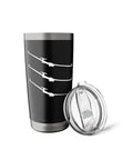 Stainless Steel Insulated Tumbler For Glider Pilots And Aviation Fans Keeps Coffee Hot Or Ice Cold On The Tow Or Glide with black lid