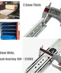 3 Fold Full Extension Drawer Runners And Cabinet Slides Heavy Duty Ball Bearing Rails with 2.5mm thickness, calipers measuring