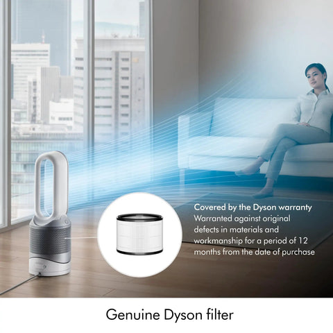 Replacement 360 Degree Glass HEPA Filter For Air Purifier HP01 HP02 DP01 in living room setting, capturing 99.97% of particles.