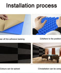Installation process of Thick Self Adhesive Acoustic Foam Rolls Heavy Duty Soundproof Wall Pads Tough Grey Noise Dampening Sheets.