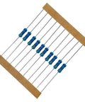 Image showing blue half watt resistors from the Metal Film Resistor Assortment Kit With 150 Values And 1500 Pieces, 1% Tolerance.