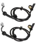 Premium Garage Approved Pair Of Front Abs Wheel Speed Sensors For 2008-2014 Nissan Rogue And 2007-2013 Nissan X Trail 2.5L No Sweat Drop In Bolt On Swap Quality Fix, black sensor wires and connectors.