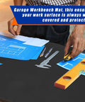 Self Adhesive Work Bench Mat 23.5 X 200 Inch PU Floor Runner For Garage And Workshop under blueprints on workbench