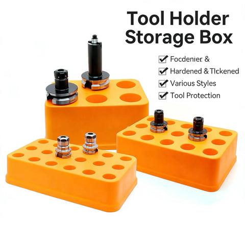 BT30 Yellow Tool Holder Organizer for drilling bits and milling tools, durable PP construction with multiple holder sizes.