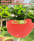 Disc Launcher And Catcher Toy For Outdoor Fun Ideal For Backyard Play And Family Time Flying Disc Spinner in action, red launcher