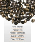 Premium Antique Bronze Upholstery Tacks 200 Piece Assortment Kit solid decorative thumb tacks in bronze iron finish for DIY use.