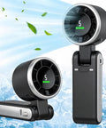 Portable Handheld Turbo Fan 5 Gear Wind High Speed Air Turbo Tech Rechargeable Battery Up To 13 Hours 3 In 1 Personal Cooling Black