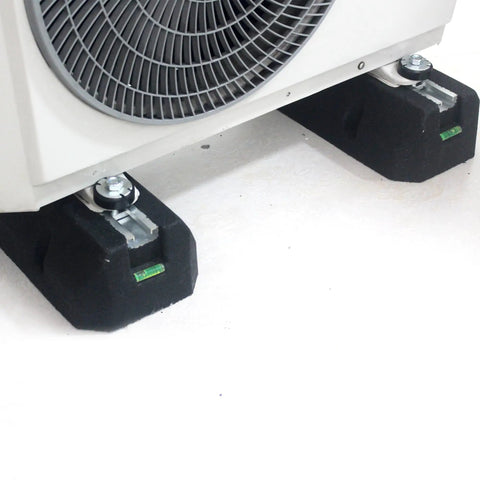 Heavy-Duty Condenser Pad For Outdoor Mini Split AC And Heat Pump Systems, Anti-Vibration Rubber Isolator Ground Stand, close-up view