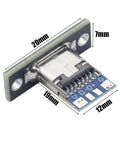 USB 3.1 Type C 24 Pin Female Receptacle Socket Adapter For Soldering Wire And Cable 24P PCB Board Support Module Dimensions
