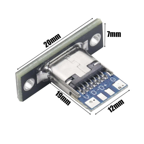 USB 3.1 Type C 24 Pin Female Receptacle Socket Adapter For Soldering Wire And Cable 24P PCB Board Support Module Dimensions