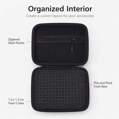 Interior view of Big Time Electronics Organizer Case Featuring Hella Secure Pick And Pluck Foam Inside Plus A Beefy Semi Hard Eva Shell for cables.