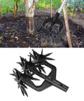2 In 1 Garden Soil Scarifier And Till Tool With Long Spikes For Deep Plowing And Aeration, Wear Resistant Ventilated Rotary