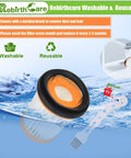12 Pack WV201 Filter Replacement For Wandvac ION W1 showing filter with orange edge and bonus brush in water scene