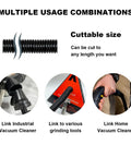 Ultra Long 157 Inch Locking Vacuum Hose Dust Collection Kit For Woodworking Power Tools With Wet Dry Shop Vac And Miter Saw Adapters That Fit All Sizes Perfectly For Heavy Duty Workshop Use, cuttable hose
