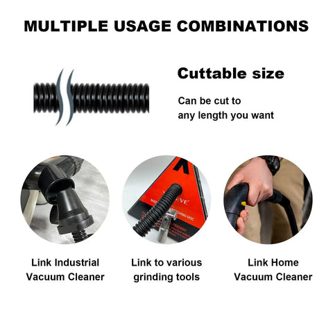 Ultra Long 157 Inch Locking Vacuum Hose Dust Collection Kit For Woodworking Power Tools With Wet Dry Shop Vac And Miter Saw Adapters That Fit All Sizes Perfectly For Heavy Duty Workshop Use, cuttable hose