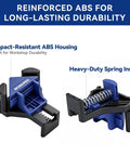 90 Degree Corner Clamps For Woodworking, Set Of 4 Adjustable Spring Loaded One Hand Clamps For Framing, Cabinets, And Projects