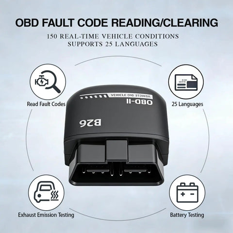 Bluetooth OBD2 Scanner For IOS And Android With Bluetooth 5.1 No Subscriptions 2026 Upgraded Diagnostic Tool close-up view