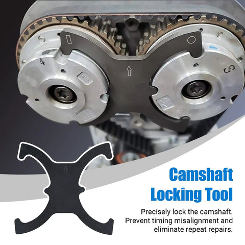 Camshaft locking tool from 18Piece Engine Timing Tool Kit With Camshaft Lock And Flywheel Lock For Ford EcoBoost TiVCT Duratec Engines Replaces 3031097 3031552 Fits Ford Focus Fiesta Escape Mazda 3 Volvo For Precise Timing Alignment