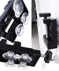 Mini Bench Clamp Vise for Jewelry and Watch Repair with adjustable jaws, black aluminum alloy, 4.2x2.4x1.37 inches, side view.